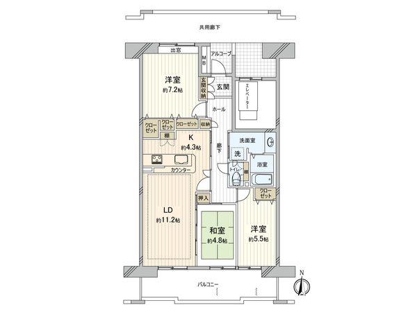 プラザ学園前 2号棟 間取図(平面図) プラザ学園前 2号棟 間取図(平面図)