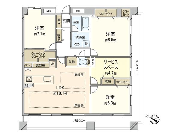 アプレ千葉センターコート 間取図(平面図) 間取図(平面図)