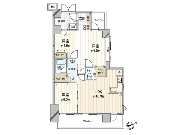 ダイアパレス千葉県庁前 間取図(平面図) 間取図(平面図)