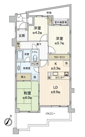 蘇我ロイヤルコンフォート101 B棟 間取図(平面図)