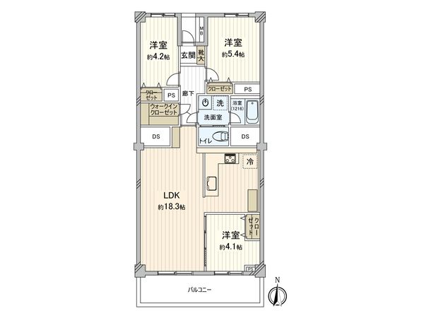 千葉ガーデンタウン C棟 間取図(平面図)