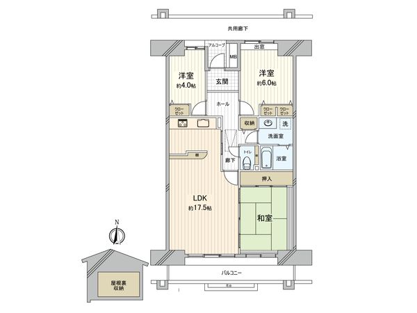 プラザ学園前 10号棟 間取図(平面図)