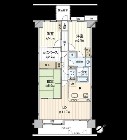レックス稲毛海岸シーサイドガーデン 間取図(平面図) レックス稲毛海岸シーサイドガーデン 間取図(平面図)