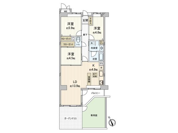 ダイアパレス千葉都町 間取図(平面図) ダイアパレス千葉都町 間取図(平面図)