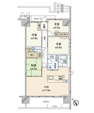 アルファスマートおゆみ野 間取図(平面図) 間取図(平面図)