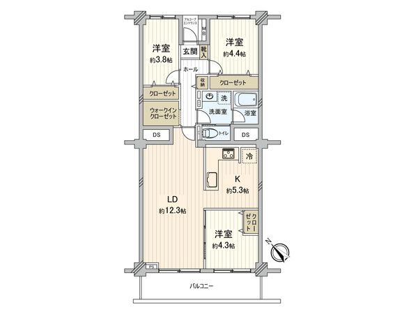 千葉ガーデンタウン B棟 間取図(平面図) 間取図(平面図)