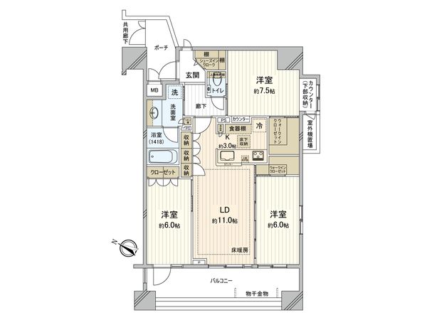 エクセレントシティ千葉グランクラス 間取図(平面図)