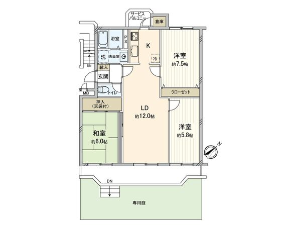 千葉ファミリータウン 5号棟 間取図(平面図) 千葉ファミリータウン 5号棟 間取図(平面図)