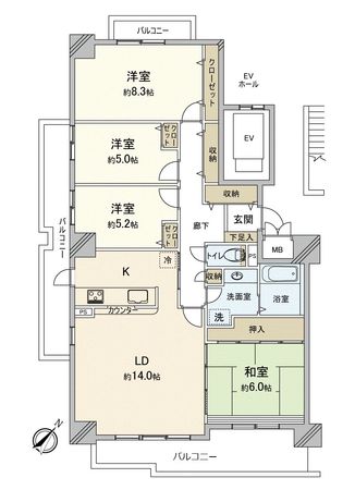 コープシティおゆみ野 間取図(平面図) コープシティおゆみ野 間取図(平面図)