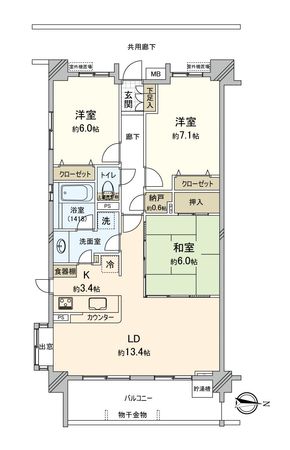 ダイアパレス蘇我Ⅵ 間取図(平面図) ダイアパレス蘇我Ⅵ 間取図(平面図)