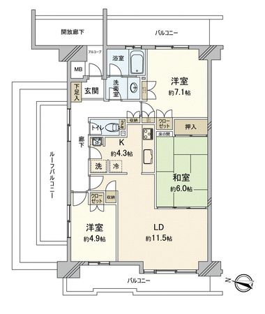 モアクレストリバティヒルズ 間取図(平面図)