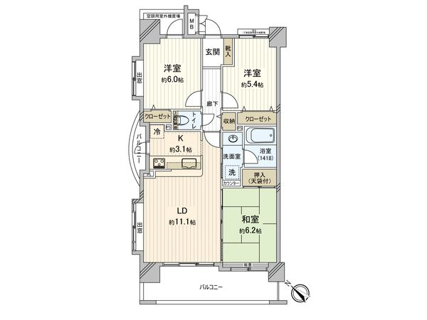 レクセルマンション稲毛 間取図(平面図) レクセルマンション稲毛 間取図(平面図)