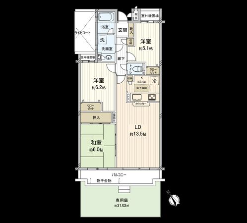 おゆみ野ハイム A館 間取図(平面図) おゆみ野ハイム A館 間取図(平面図)