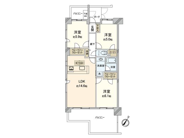 エヴァーグリーン千葉中央 間取図(平面図) 間取図(平面図)
