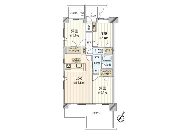 エヴァーグリーン千葉中央 間取図(平面図)