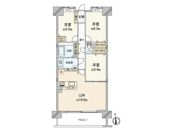 サンクタス蘇我シーズンエアシティ 間取図(平面図)