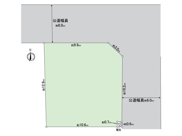 朝日ケ丘3丁目土地 敷地概略図