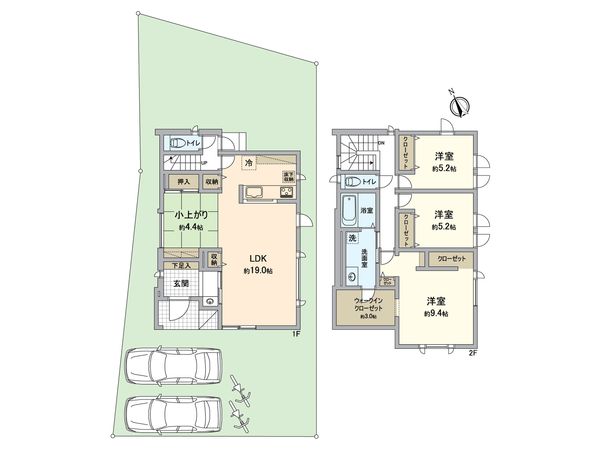 萩台町新築戸建 1号棟 間取図(平面図)