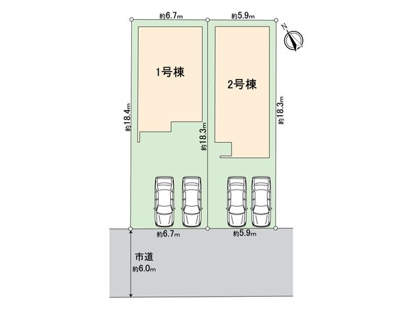 さつきが丘2丁目新築戸建 2号棟 全体区画図 さつきが丘2丁目新築戸建 2号棟 全体区画図
