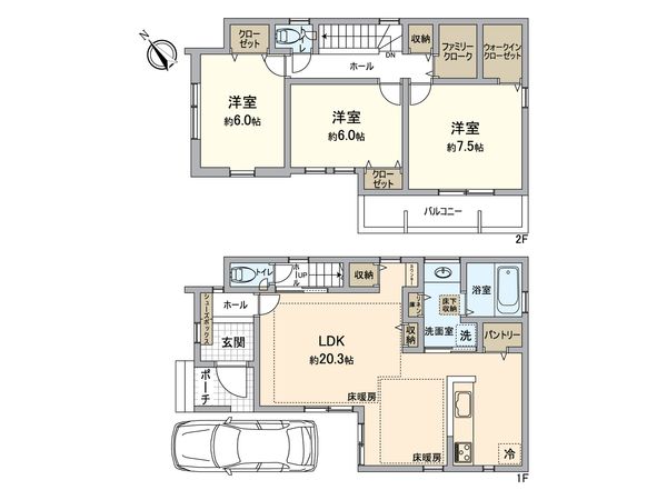 磯辺7丁目新築戸建 A号棟 間取図(平面図)