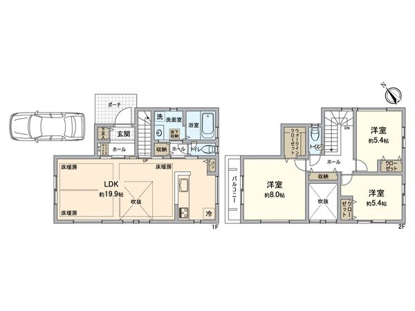磯辺7丁目新築戸建 B号棟 間取図(平面図)