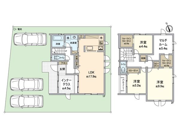 萩台町新築戸建 4号棟 間取図(平面図)