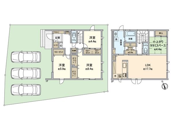 萩台町新築戸建 5号棟 間取図(平面図)