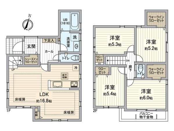 轟町1丁目戸建 A棟 間取図(平面図) 轟町1丁目戸建 A棟 間取図(平面図)