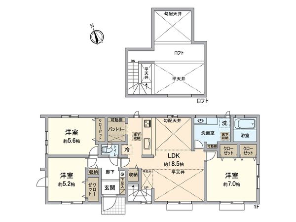 千種町新築平屋建 間取図(平面図) 千種町新築平屋建 間取図(平面図)
