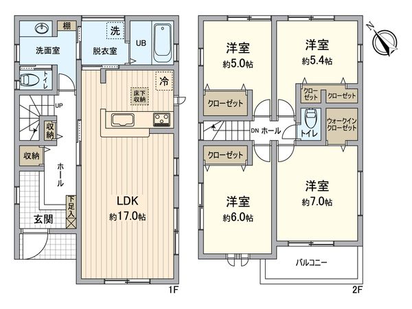宮野木町第4新築戸建 4号棟 間取図(平面図)