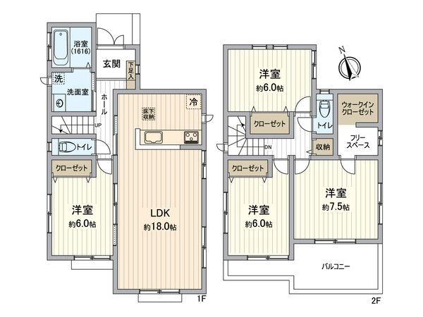 北国分4丁目戸建 間取図(平面図) 北国分4丁目戸建 間取図(平面図)