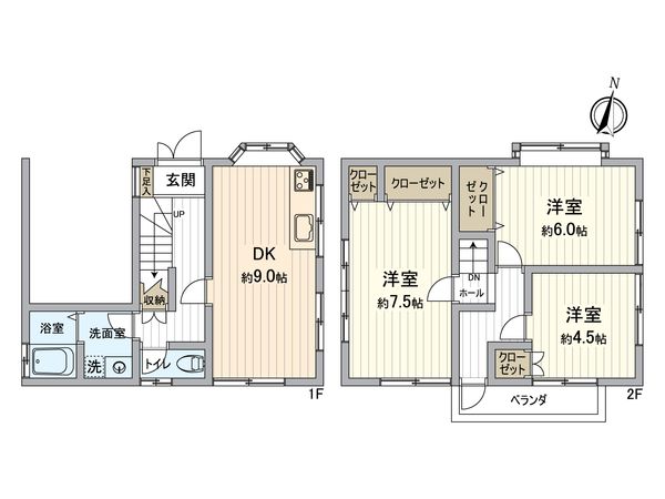 朝日ケ丘3丁目戸建 間取図(平面図) 間取図(平面図)