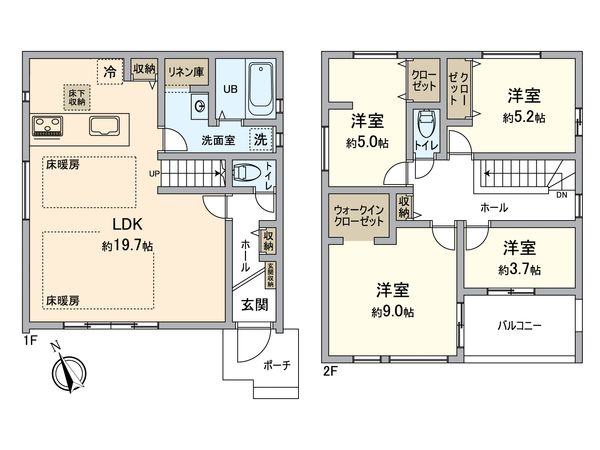 天台2丁目新築戸建 間取図(平面図) 間取図(平面図)