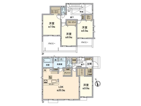 こてはし台2丁目新築戸建 間取図(平面図)