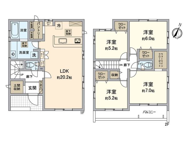 さつきが丘1丁目全2棟 間取図(平面図) さつきが丘1丁目全2棟 間取図(平面図)