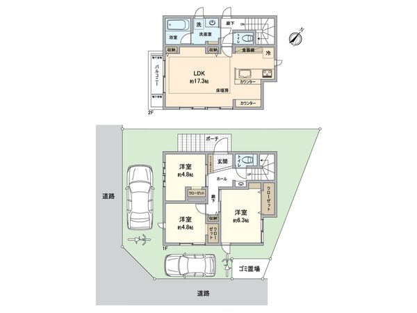 宮崎1丁目 10号地 間取図(平面図) 宮崎1丁目 10号地 間取図(平面図)