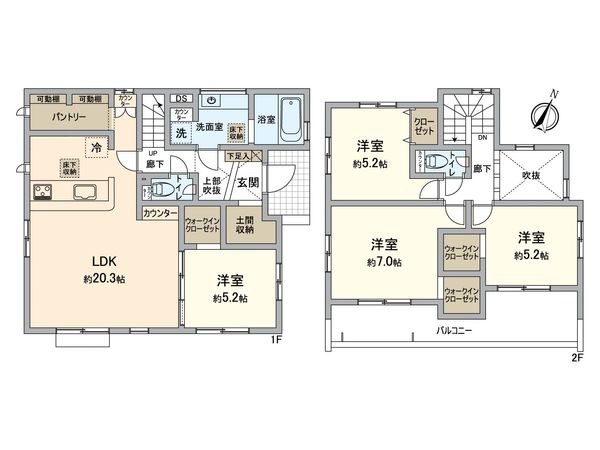 千葉市稲毛区長沼町新築戸建 間取図(平面図) 千葉市稲毛区長沼町新築戸建 間取図(平面図)