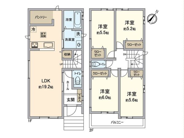 宮野木町新築戸建A号棟 間取図(平面図)