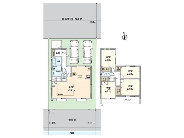 小仲台8丁目新築戸建 間取図(平面図) 間取図(平面図)