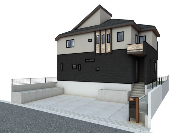 園生町新築戸建 外観パース図 園生町新築戸建 外観パース図
