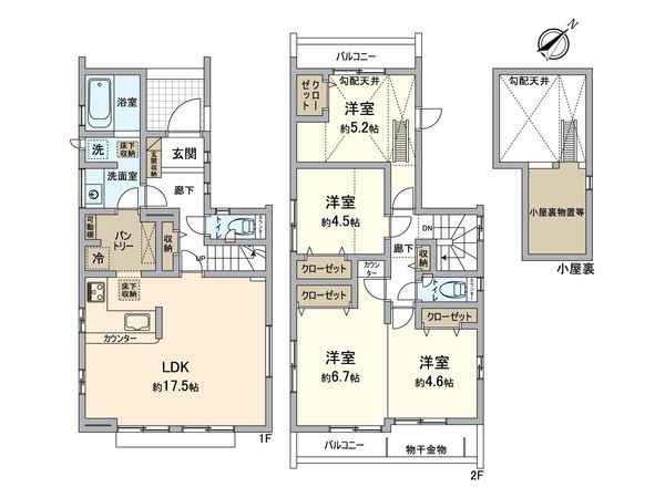 長沼町新築戸建1号棟 間取図(平面図)