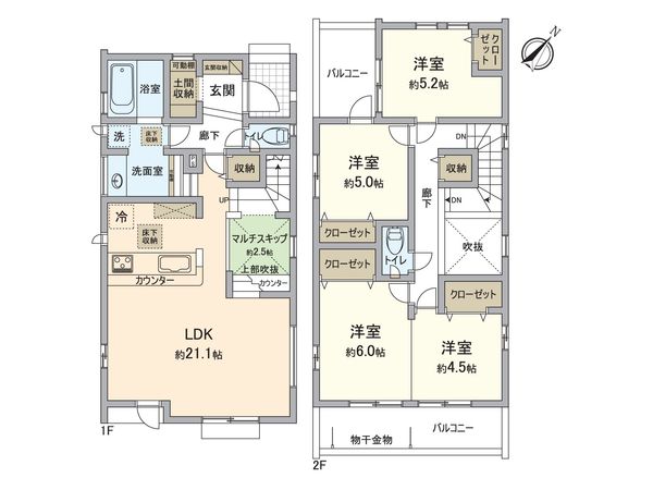 宮野木町新築戸建 3号棟 間取図(平面図)