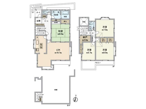 天台5丁目戸建 間取図(平面図)