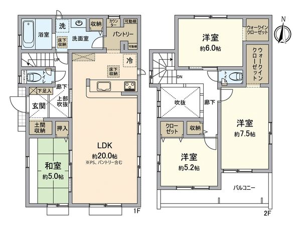 さつきが丘1丁目新築戸建 間取図(平面図)