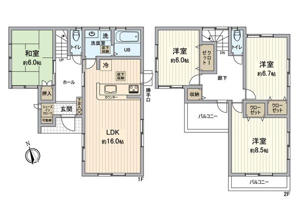 長沼原町 戸建 間取図(平面図)