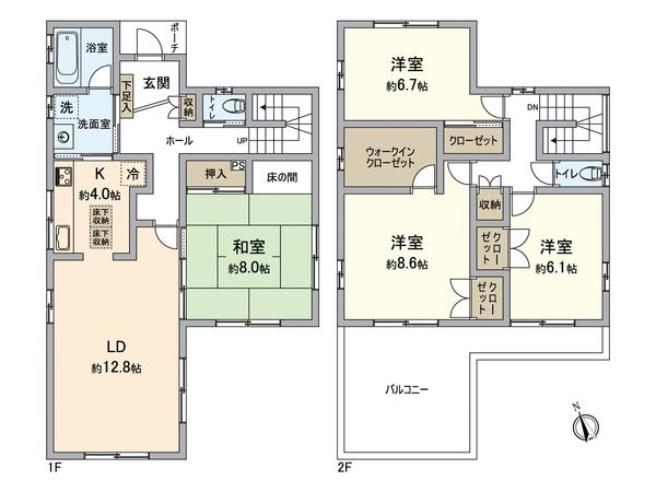 朝日ケ丘1丁目戸建 間取図(平面図) 朝日ケ丘1丁目戸建 間取図(平面図)