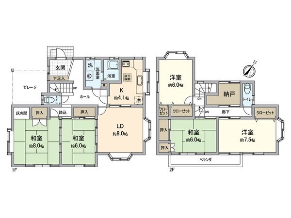園生町戸建 間取図(平面図) 園生町戸建 間取図(平面図)
