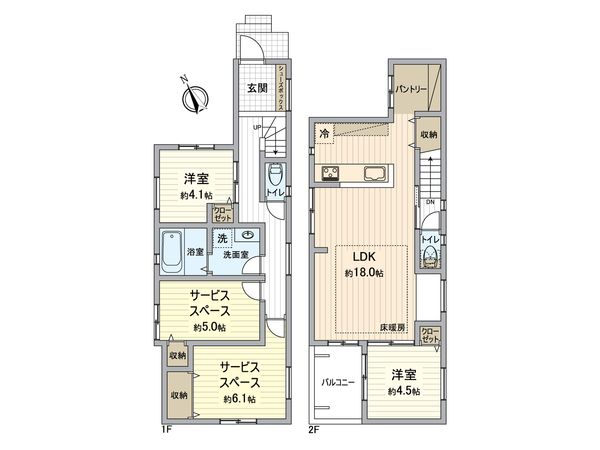朝日ケ丘4丁目 新築戸建 間取図(平面図) 朝日ケ丘4丁目 新築戸建 間取図(平面図)