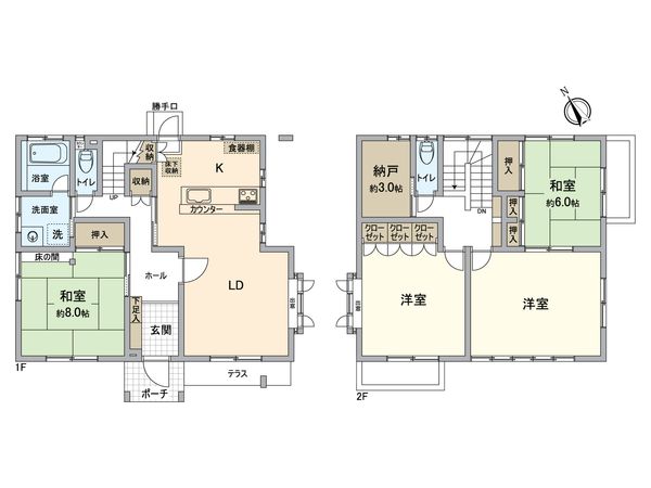 萩台町戸建 間取図(平面図) 萩台町戸建 間取図(平面図)