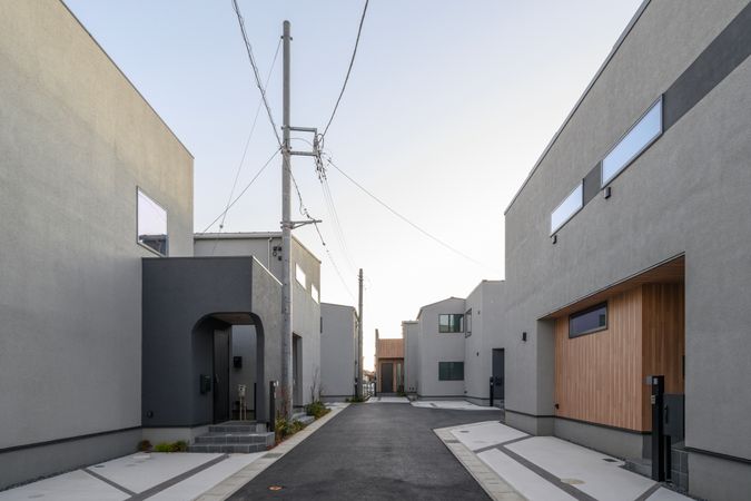 畑町新築戸建 前面道路含む外観 畑町新築戸建 前面道路含む外観